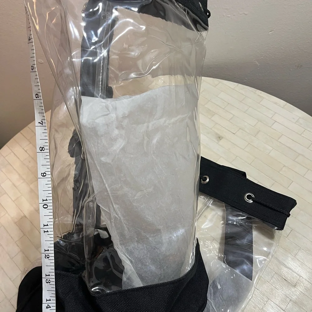 Set of 2 Clear Black Travel Tube Bucket Bags with Adjustable Strap - Picture 6 of 7